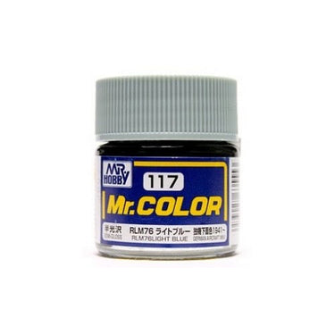 Mr Hobby (Gunze) C117 Mr Color Semi Gloss RLM76 Light Blue Lacquer Paint 10